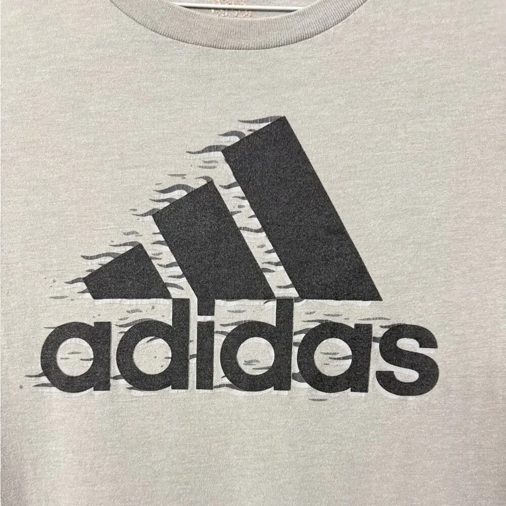 Adidas Men's Logo Tee Shirt grey heather Size M